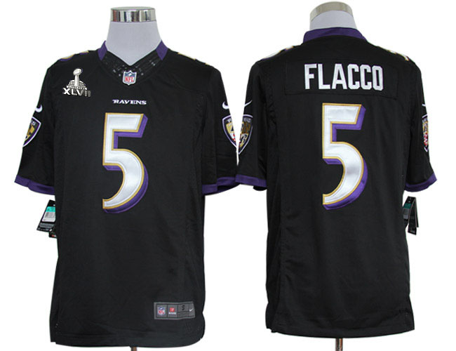 Nike Ravens 5 Flacco black limited 2013 Super Bowl XLVII Jersey
