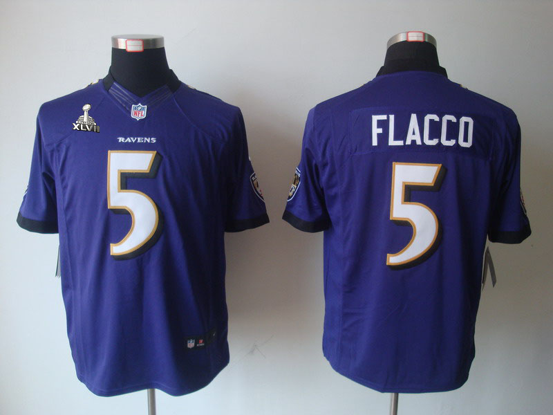 Nike Ravens 5 Flacco purple limited 2013 Super Bowl XLVII Jersey