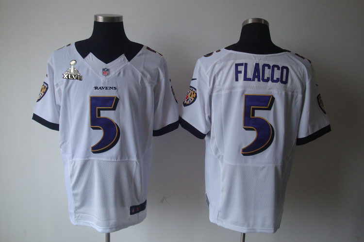 Nike Ravens 5 Flacco white Elite 2013 Super Bowl XLVII Jersey Nike Ravens 5 Flacco white Elite 2013 Super Bowl XLVII Jersey