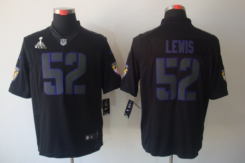 Nike Ravens 52 Lewis Impact Limited Black 2013 Super Bowl XLVII Jerseys - Click Image to Close