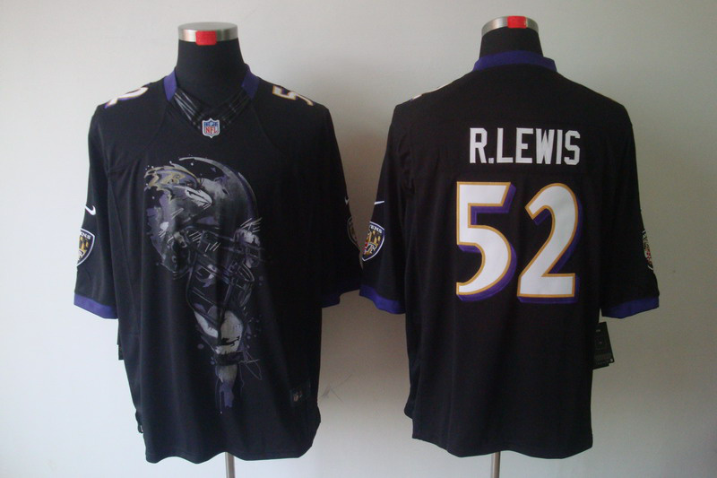 Nike Ravens 52 R.Lewis Black Helmet Tri-Blend Limited Jerseys