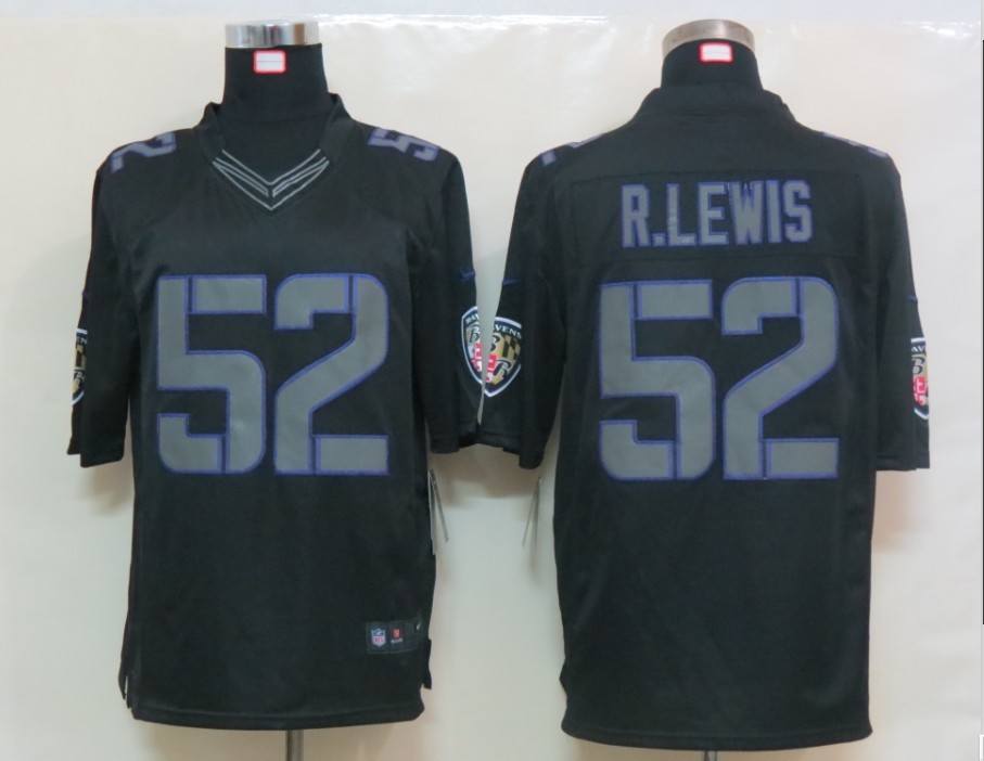 Nike Ravens 52 R.Lewis Black Impact Limited Jerseys