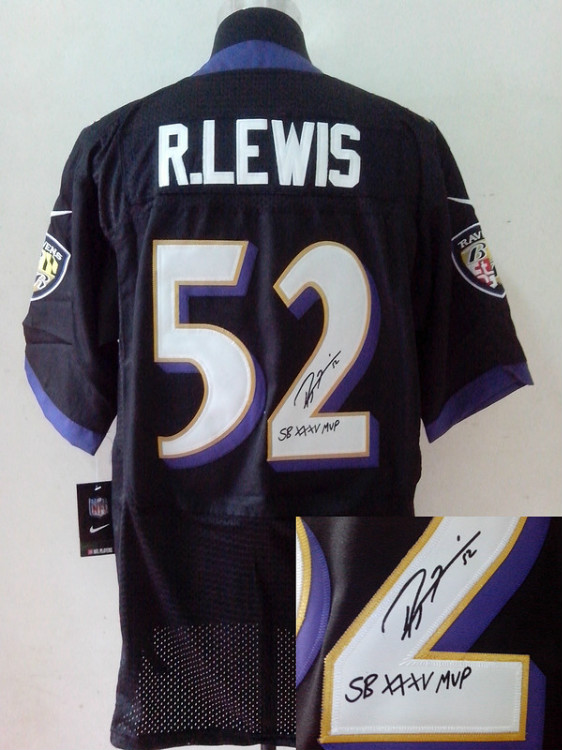 Nike Ravens 52 R.Lewis Black Signature Edition Jerseys