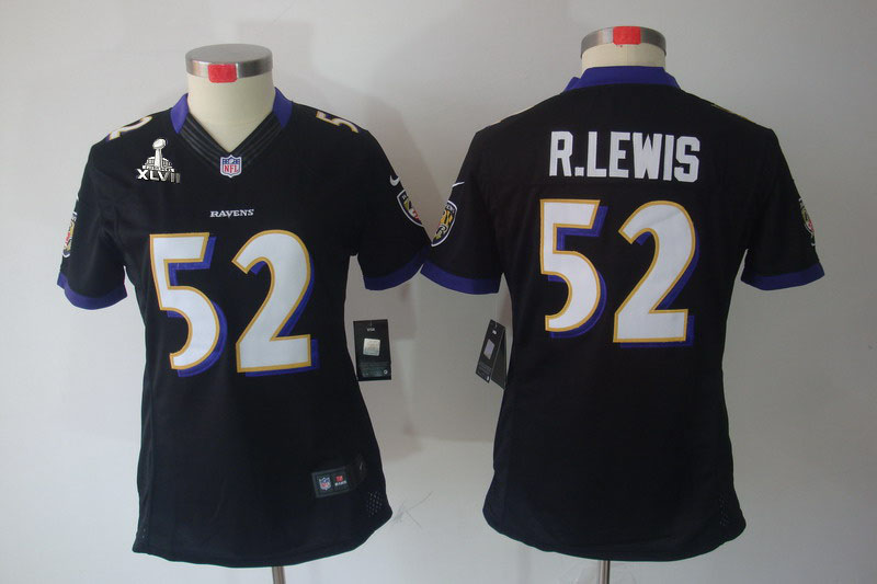 Nike Ravens 52 R.Lewis Black Women Limited 2013 Super Bowl XLVII Jersey - Click Image to Close