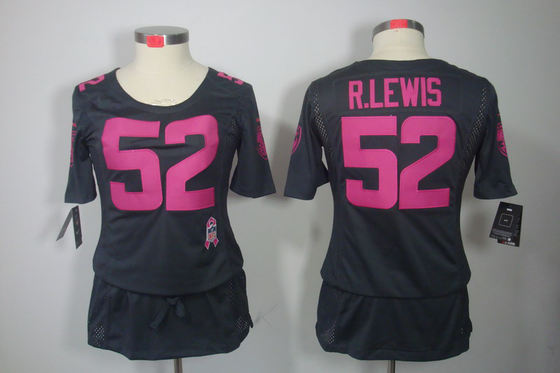 Nike Ravens 52 R.Lewis Grey Women Elite Skirts