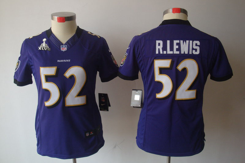Nike Ravens 52 R.Lewis Purple Women Limited 2013 Super Bowl XLVII Jersey - Click Image to Close