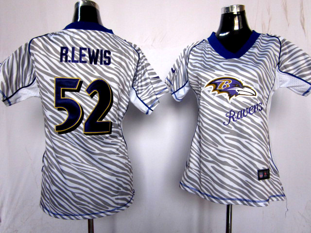 Nike Ravens 52 R.Lewis Women Zebra Jerseys