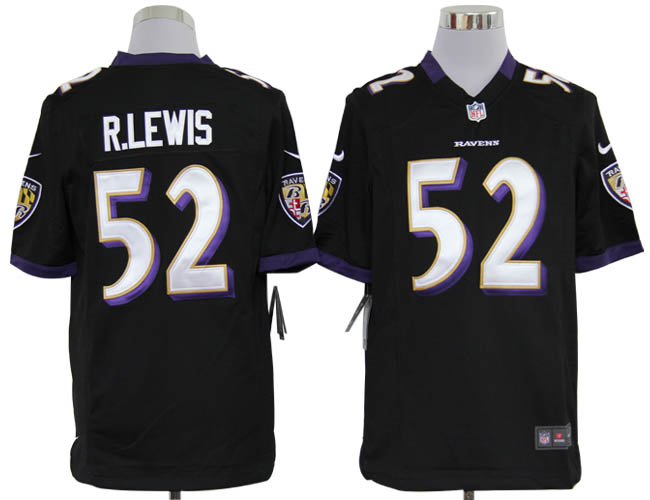 Nike Ravens 52 R.Lewis black Game Jerseys