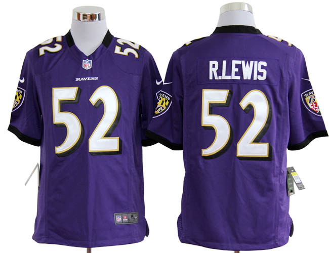 Nike Ravens 52 R.Lewis purple Game Jerseys