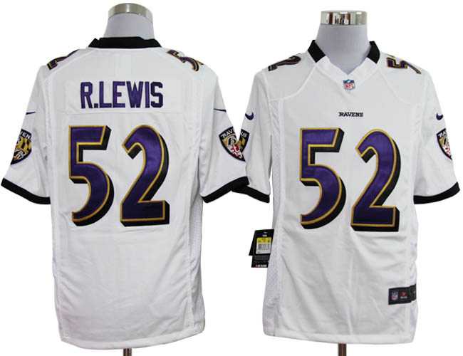 Nike Ravens 52 R.Lewis white Game Jerseys