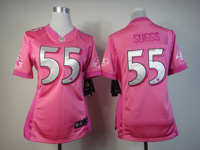 Nike Ravens 55 Suggs Pink Love's Women Jerseys Nike Ravens 55 Suggs Pink Love's Women Jerseys