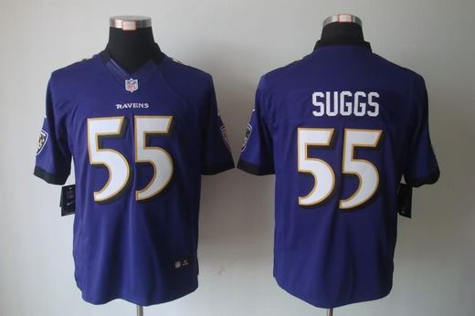 Nike Ravens 55 Suggs Purple Limited Jerseys
