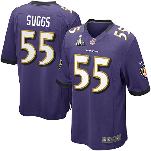 Nike Ravens 55 Suggs Purple game 2013 Super Bowl XLVII Jersey