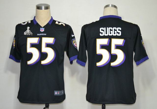 Nike Ravens 55 Suggs black Game 2013 Super Bowl XLVII Jersey