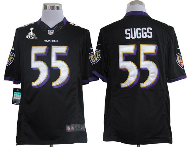 Nike Ravens 55 Suggs black limited 2013 Super Bowl XLVII Jersey