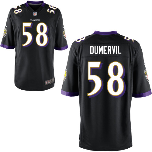 Nike Ravens 58 Elvis Dumervil Black Game Jerseys