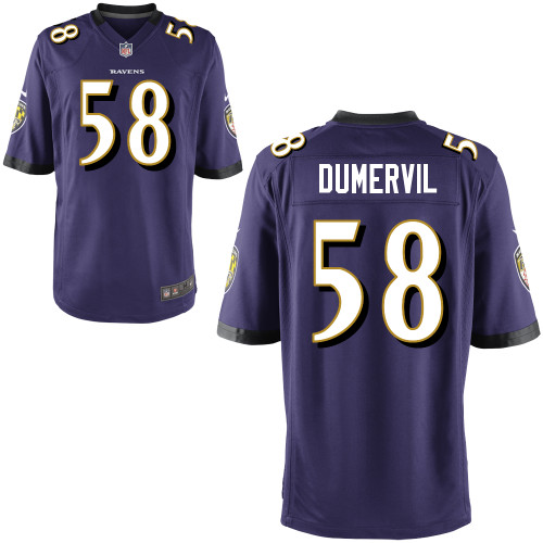 Nike Ravens 58 Elvis Dumervil Purple Game Jerseys