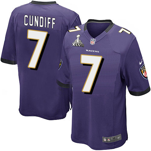 Nike Ravens 7 Billy Cundiff Purple Game 2013 Super Bowl XLVII Jersey