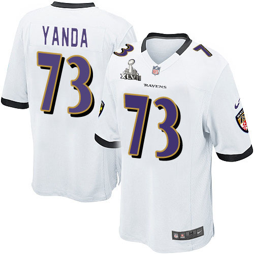 Nike Ravens 73 Marshal Yanda White Game 2013 Super Bowl XLVII Jersey