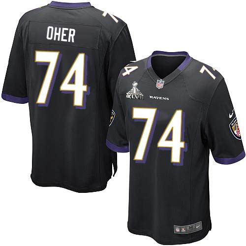 Nike Ravens 74 Oher black Game 2013 Super Bowl XLVII Jersey