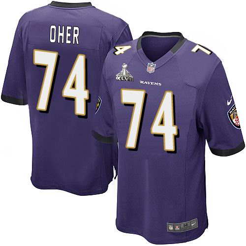 Nike Ravens 74 Oher purple Game 2013 Super Bowl XLVII Jersey