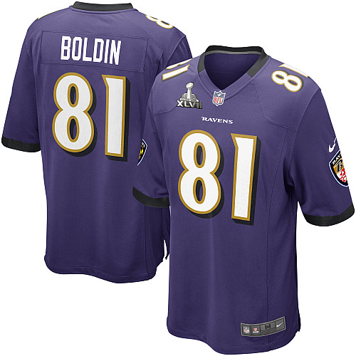 Nike Ravens 81 Boldin Purple game 2013 Super Bowl XLVII Jersey