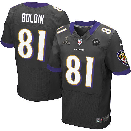 Nike Ravens 81 Boldin black Elite 2013 Super Bowl XLVII and Art Jerseys