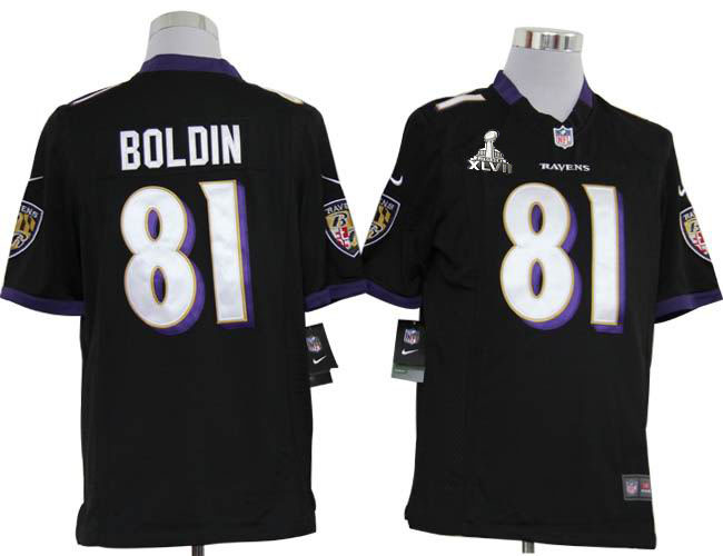 Nike Ravens 81 Boldin black Game 2013 Super Bowl XLVII Jersey