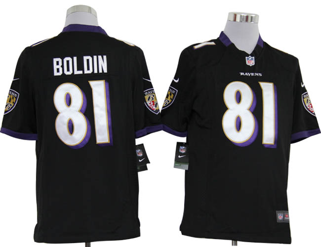 Nike Ravens 81 Boldin black Game Jerseys