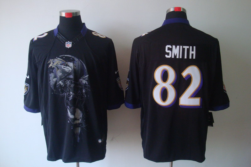 Nike Ravens 82 Smith Black Helmet Tri-Blend Limited Jerseys