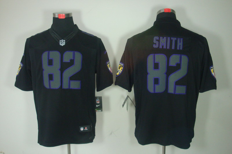 Nike Ravens 82 Smith Black Impact Limited Jerseys - Click Image to Close