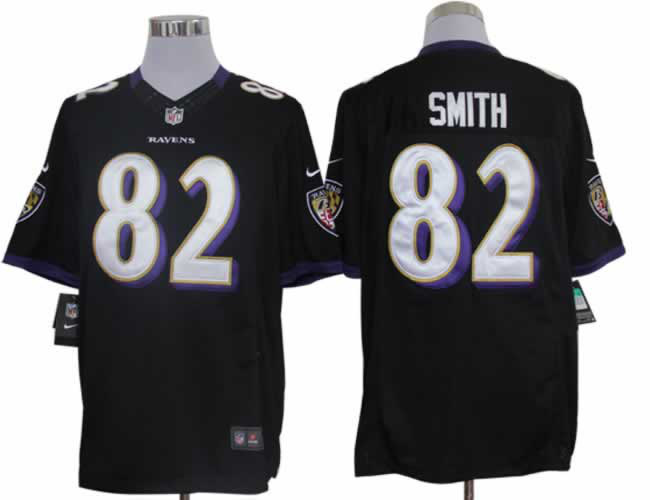 Nike Ravens 82 Smith Black Limited Jerseys