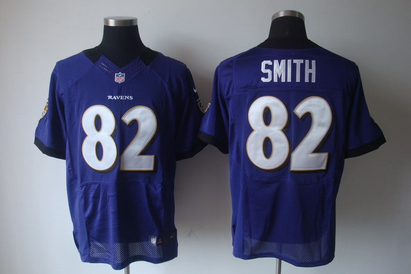 Nike Ravens 82 Smith Purple Elite Jersey