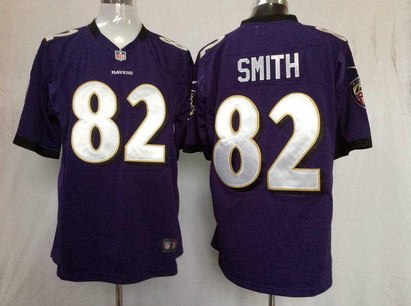 Nike Ravens 82 Smith Purple Game Jerseys