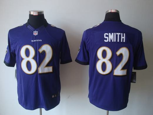 Nike Ravens 82 Smith Purple Limited Jerseys