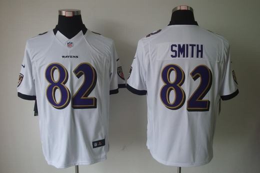 Nike Ravens 82 Smith White Limited Jerseys