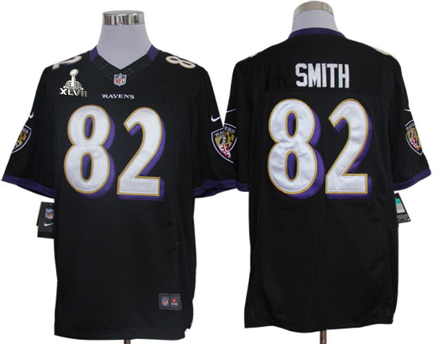 Nike Ravens 82 Smith black limited 2013 Super Bowl XLVII Jersey