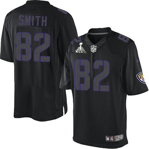 Nike Ravens 82 Torrey Smith Black Impact Limited 2013 Super Bowl XLVII Jersey