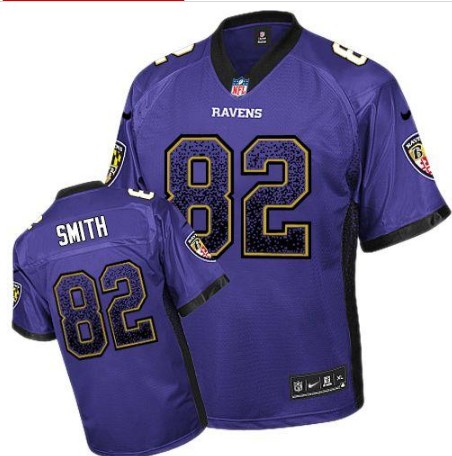 Nike Ravens 82 Torrey Smith Purple Elite Drift Jersey