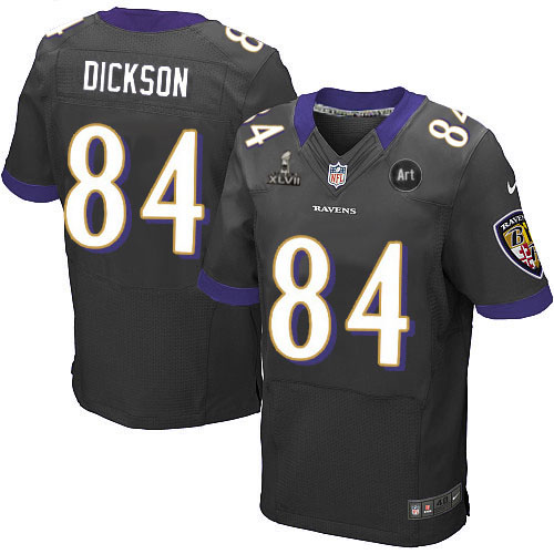Nike Ravens 84 Dickson black Elite 2013 Super Bowl XLVII and Art Jerseys
