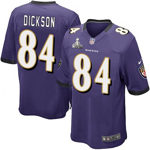Nike Ravens 84 Dickson purple Game 2013 Super Bowl XLVII Jersey