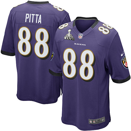 Nike Ravens 88 Pitta Purple game 2013 Super Bowl XLVII Jersey