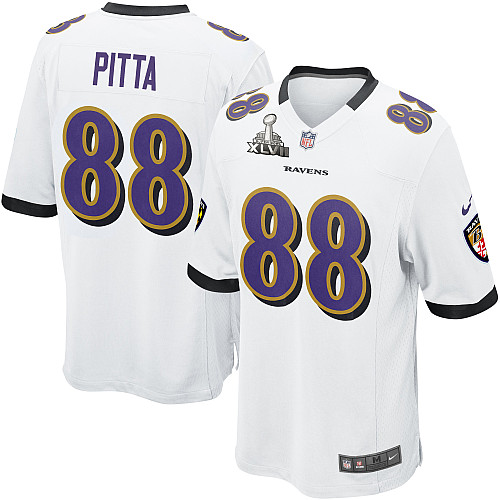 Nike Ravens 88 Pitta White game 2013 Super Bowl XLVII Jersey