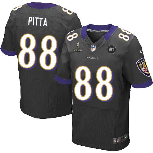 Nike Ravens 88 Pitta black Elite 2013 Super Bowl XLVII and Art Jerseys