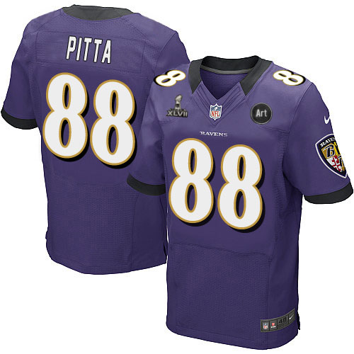 Nike Ravens 88 Pitta purple Elite 2013 Super Bowl XLVII and Art Jerseys