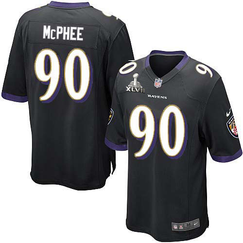 Nike Ravens 90 Pernell McPhee Black Game 2013 Super Bowl XLVII Jersey