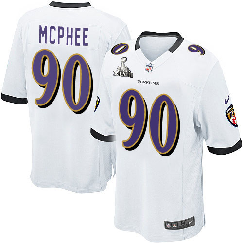 Nike Ravens 90 Pernell McPhee White Game 2013 Super Bowl XLVII Jersey