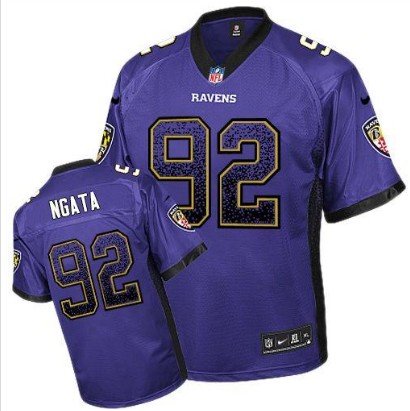 Nike Ravens 92 Haloti Ngata Purple Elite Drift Jersey