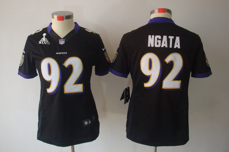 Nike Ravens 92 Ngata Black Women Limited 2013 Super Bowl XLVII Jersey