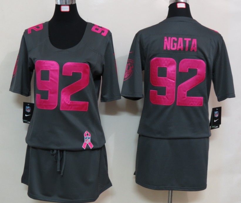 Nike Ravens 92 Ngata Elite breast Cancer Awareness Dark Grey Women Jerseys